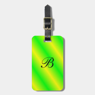 Brightly Coloured Monogrammed Luggage Tag