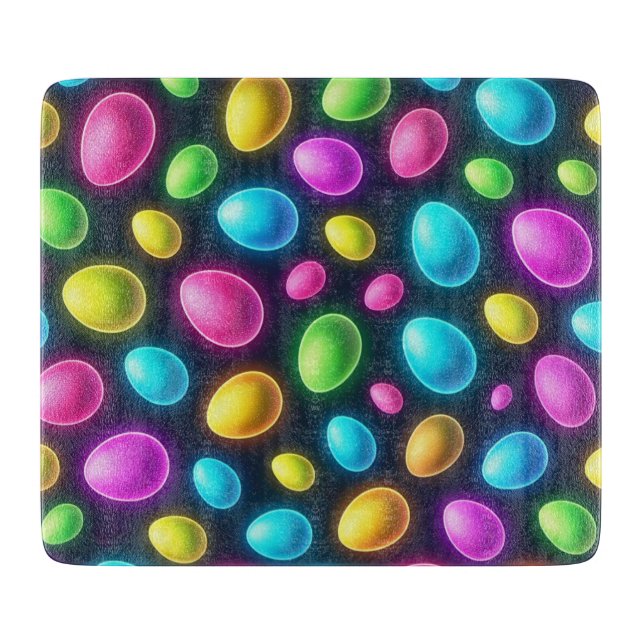 Brightly coloured/neon Easter Egg/Spring  Cutting Board (Front)