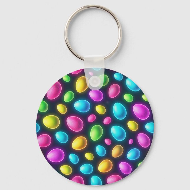 Brightly coloured/neon Easter Egg/Spring  Keychain (Front)
