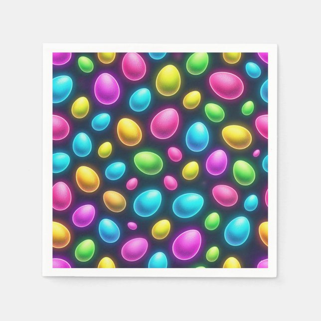 Brightly coloured/neon Easter Egg/Spring  Napkin (Front)