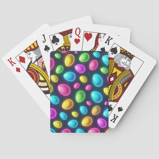 Brightly coloured/neon Easter Egg/Spring  Playing Cards (Back)