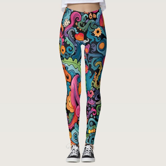 Brightly coloured patterns  leggings (Front)