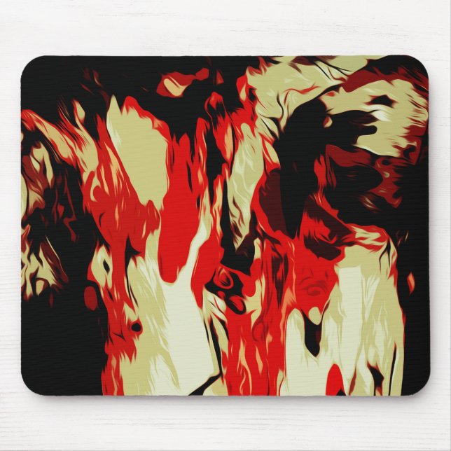 Brightly Coloured Red Yellow Black Abstract Patter Mouse Pad (Front)