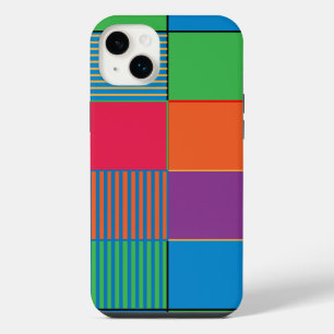 Brightly Coloured Squares, Stripes iPhone 14 Plus Case