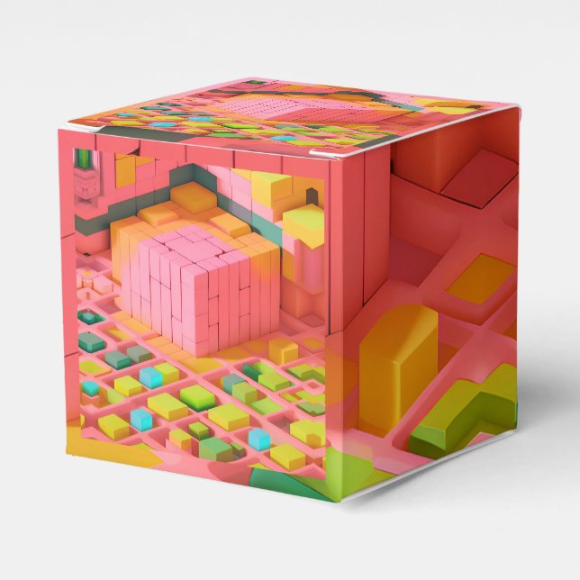 Brightly Coloured Sweetness Favor Box (Front Side)