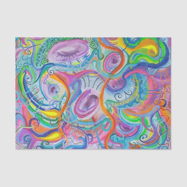 Brightly coloured tissue paper (Front)