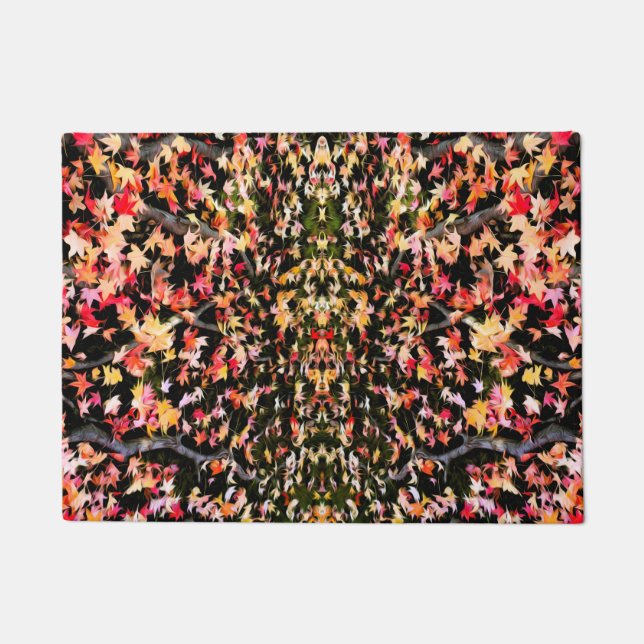 Brightly Colourful Maple Leaf Doormat (Front)