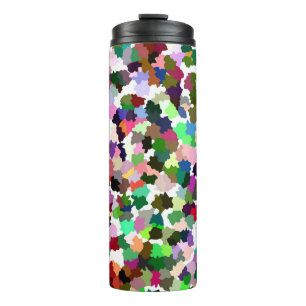 Brightly Colourful Multi-Colour Pattern Thermal Tumbler