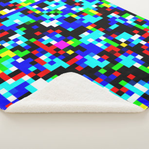 Brightly Colourful Multicolor Mosaic Pattern Sherpa Blanket