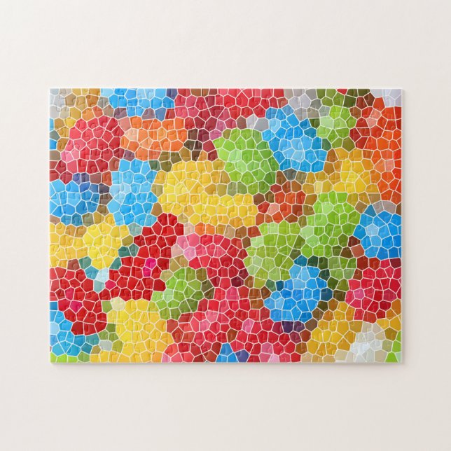 Brightly Colourful Multicolored Pattern Jigsaw Puzzle (Horizontal)
