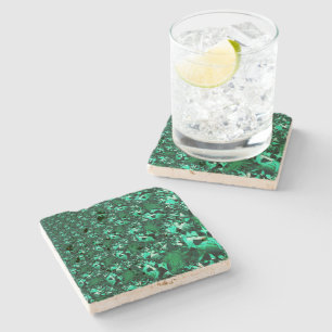 Brightness, relief-like green tones stone coaster