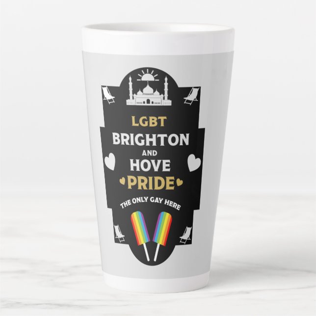 Brighton and Hove Pride Latte Mug (Front)