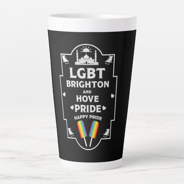 Brighton and Hove pride Latte Mug (Front)