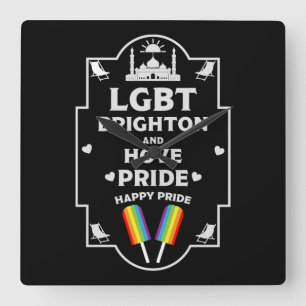 Brighton and Hove pride Square Wall Clock