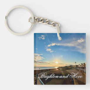 Brighton and Hove Seafront Sunset Photo Keychain