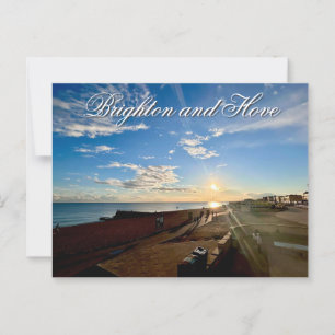 Brighton and Hove Seafront Sunset Photo Postcard