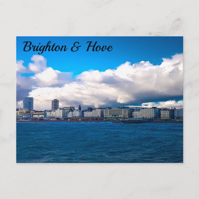 Brighton and Hove Seafront taken from Pier Postcard (Front)