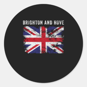 Brighton And Hove UK Flag British Souvenir Cool Classic Round Sticker