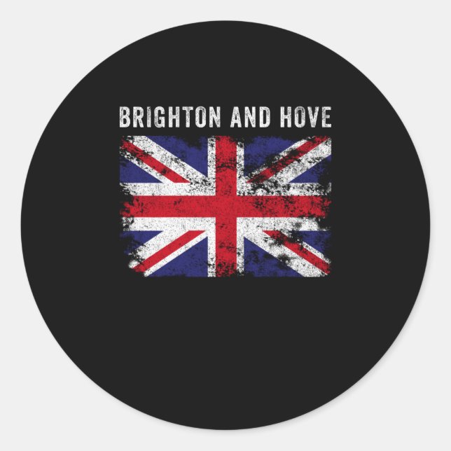 Brighton And Hove UK Flag British Souvenir Cool Classic Round Sticker (Front)
