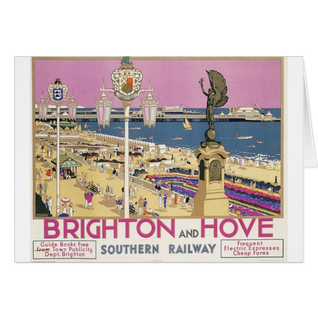 Brighton and Hove vintage train advertising poster (Front Horizontal)