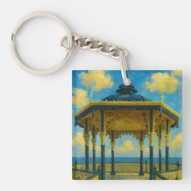 Brighton Bandstand Glow – Seaside Pavilion Keychain (Front)