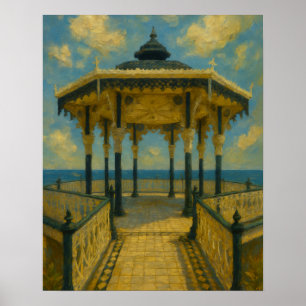 Brighton Bandstand Glow – Seaside Pavilion Poster