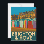 Brighton Beach Huts – Colourful Seaside Print Postcard<br><div class="desc">Brighton Beach Huts celebrates the bold charm of Hove’s iconic seafront. A cheerful row of painted huts—striped, solid, and pastel—stands proudly beneath a clear blue sky, backed by classic British architecture and the unmistakable energy of Brighton & Hove. This stylized illustration captures the spirit of coastal leisure, local heritage, and...</div>