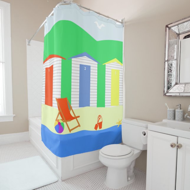 brighton beach huts england seaside coast shower (In Situ)
