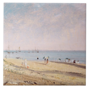 Brighton Beach (oil on canvas) Tile