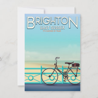 Brighton, East Sussex vintage travel poster. Invitation