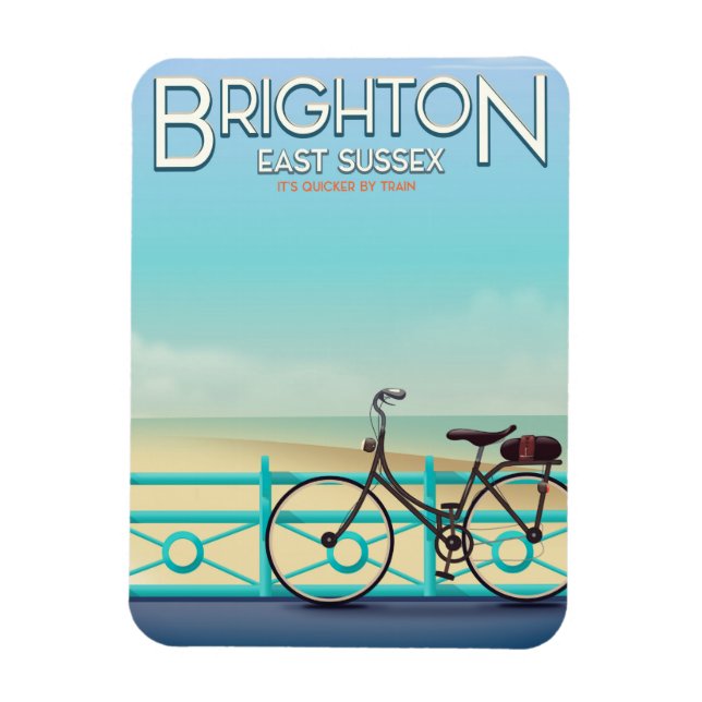 Brighton, East Sussex vintage travel poster. Postc Magnet (Vertical)