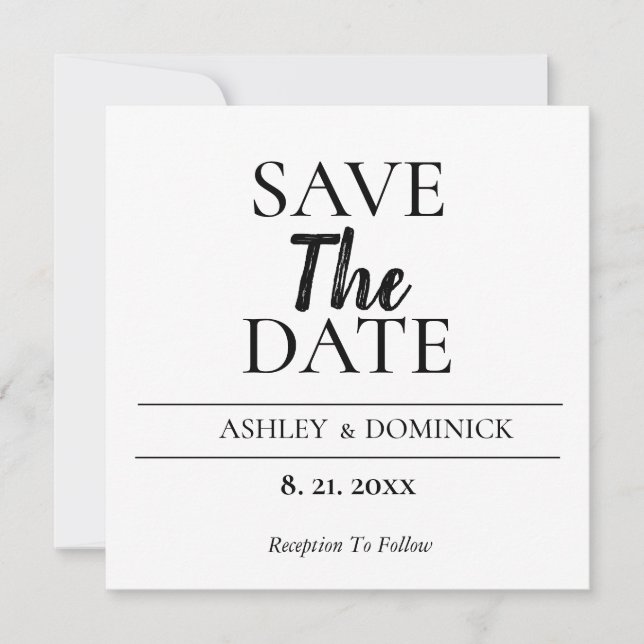 Brighton Font Modern Enregistrer La Carte Mariage  (Devant)