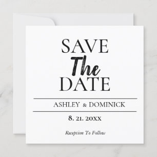 Brighton Font Modern Save The Date Wedding Card