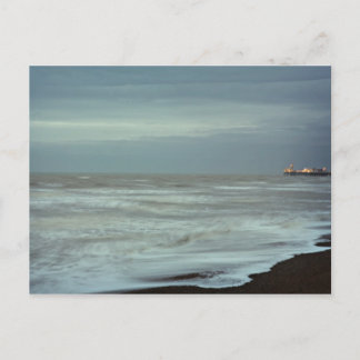 brighton pier and sea postcard