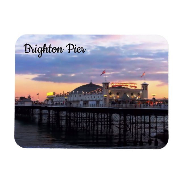 Brighton Pier in Evening Photo Magnet (Horizontal)