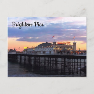 Brighton Pier in Evening Photo Postcard