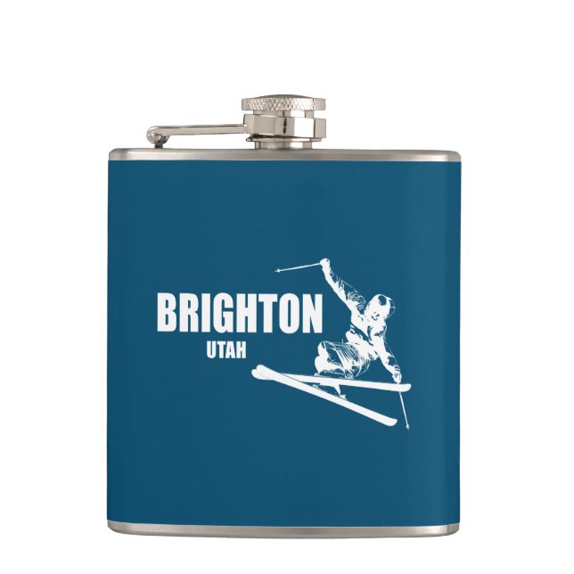 Brighton Resort Utah Skier Hip Flask (Front)