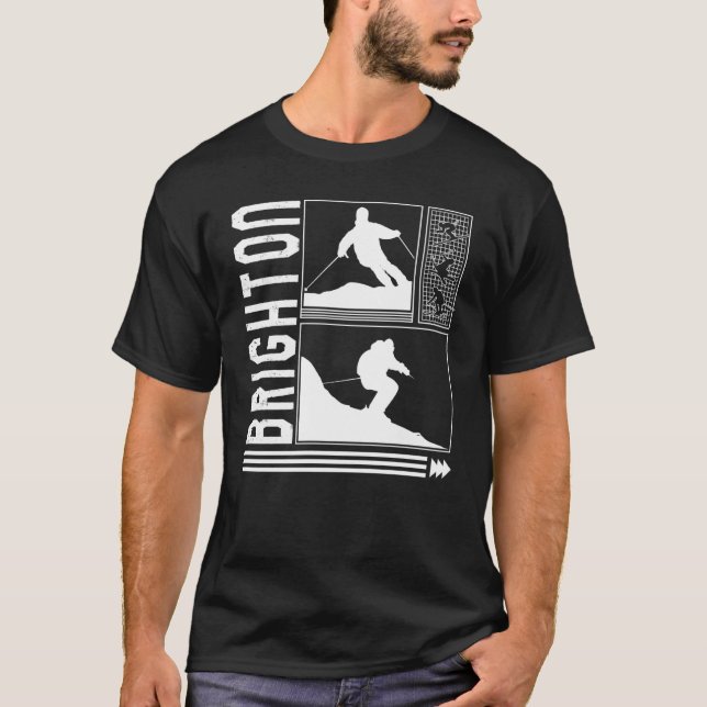 Brighton Skiing Skier Winter Snowboard Snowboarder T-Shirt (Front)