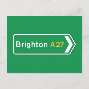 Brighton, UK Road Sign Postcard