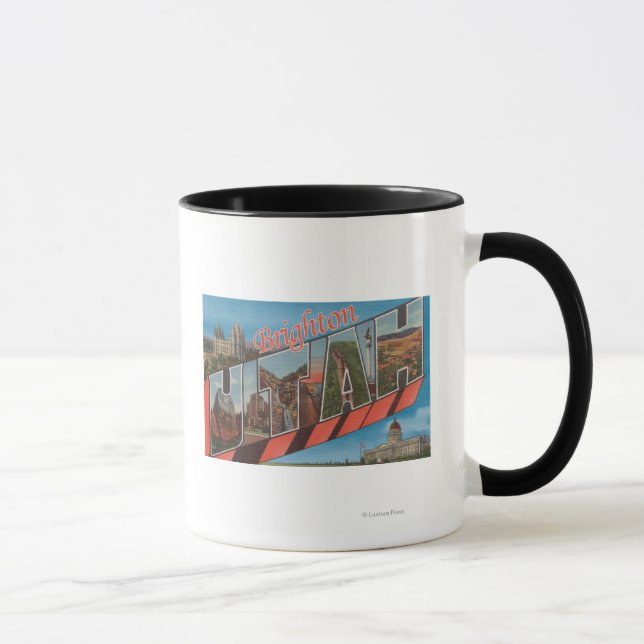 Brighton, Utah - Large Letter Scenes Mug (Right)
