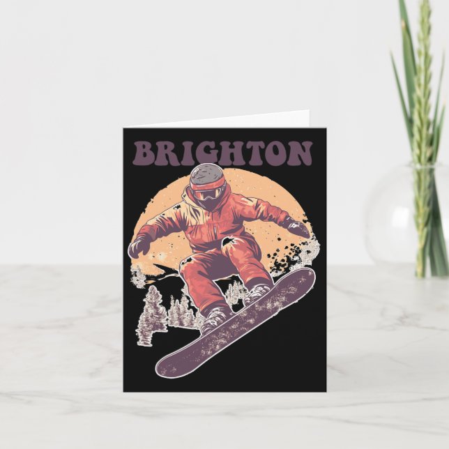 Brighton Utah Retro Snowboard  Card (Front)