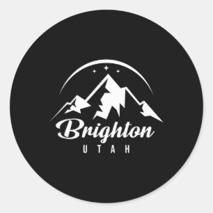Brighton Utah Ski Resort Skiing Snowboarding Classic Round Sticker