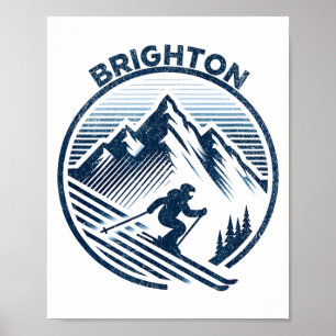 Brighton utah ski resort winter skiing poster