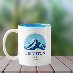 Brighton Utah ski souvenir vacation  Two-Tone Coffee Mug