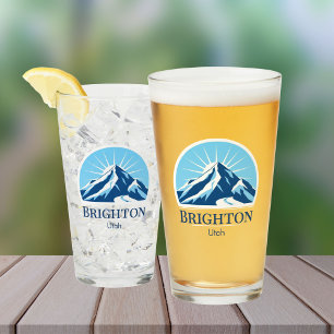 Brighton Utah ski vacation souvenir Mountain  Glass
