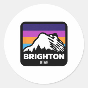 Brighton Utah Skiing Snowboarding Family Ski Trip Classic Round Sticker