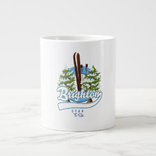 Brighton Utah to ski logo Large Coffee Mug