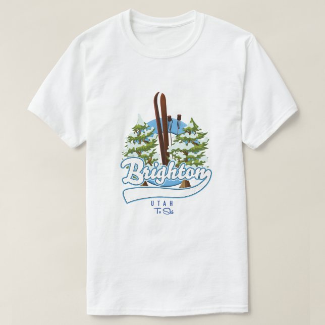 Brighton Utah to ski logo T-Shirt (Design Front)