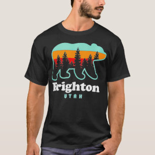 Brighton Utah Town Summer Bear Skiing Vacation  T-Shirt