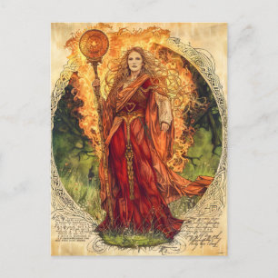 Brigid Celtic Goddess of Fire and Healing Postcard